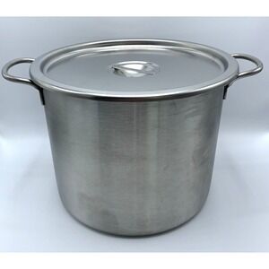 Vollrath 10 Qt Stainless Steel Stock Pot Double Handles Flat Lid EUC